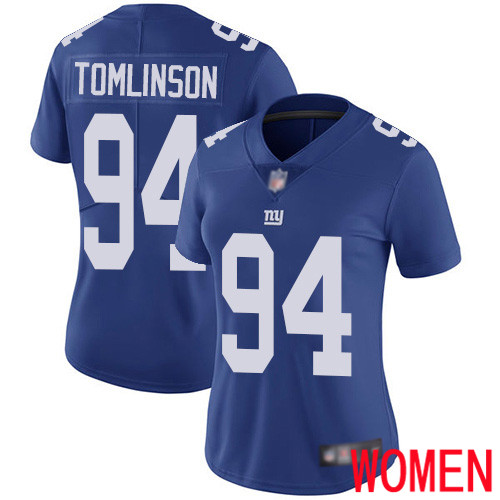 Women New York Giants #94 Dalvin Tomlinson Royal Blue Team Color Vapor Untouchable Limited Player Football NFL Jersey